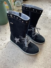 Ricosta Tex Boots 39 Black Suede Skull  Cross Bone NWOB