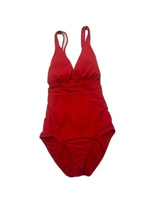 Athena Women s One Piece Swimsuit Red Size 10 Flattering Padding Beach Pool Swim