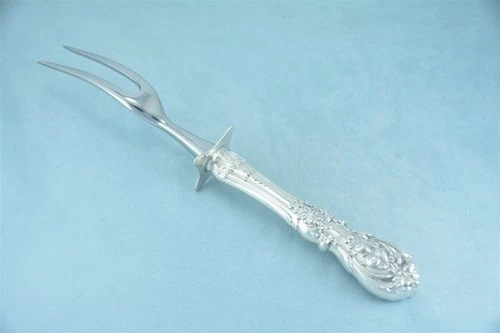 Reed & Barton Francis I Sterling Silver 11-1/4" Large Roast Carving Fork No Mono