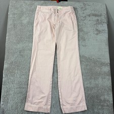 Nili Lotan Pink Herringbone Cotton Straight Leg Utility Pants Size 2 Made in USA