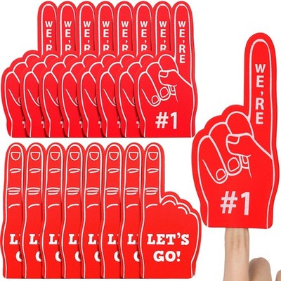 Sinmoe 24 Pcs Mini Foam Finger Baseball Fan Finger, We're #1 Red