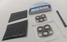 2x For iPhone 16 15 14 Pro Max Bling Silver Camera Lens Tempered Glass Cover