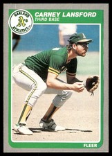 Carney Lansford 1985 Fleer #429 Athletics MLB READ FREE SHIPPING AutographDen
