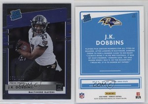 2020 Panini Donruss Rated Press Proof Silver /100 JK Dobbins #311 Rookie RC