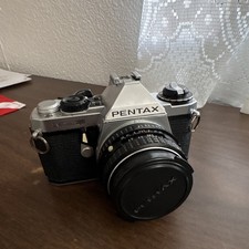 PENTAX ME Super Silver 35mm SLR Film Camera w/ SMC Pentax-M 50mm f/1.7