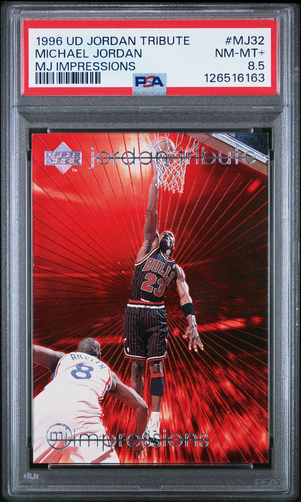 1996 UD JORDAN TRIBUTE MJ IMPRESSIONS #MJ32 MICHAEL JORDAN PSA 8.5