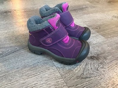 KEEN Kootenay WATERPROOF Youth Girls Size 11 Sherpa Purple SNOW Boots Hiking