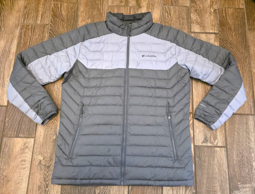 Columbia Sportwear Silver Falls Quilted Puffer Jacket Coat Gray Packable XLT 2XL