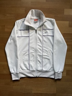 Nike Vintage Trainingsjacke Weiß/Lila | Unisex  (S) | Retro Track Jacket Y2K