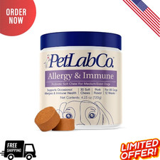 PetLab Co ALLERGY IMMUNE Probiotic Soft Chew For S,M L Dogs, 30 Pork