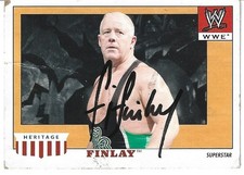 Finlay Autographed 2008 Topps WWE Topps Heritage Pro Wrestling Card