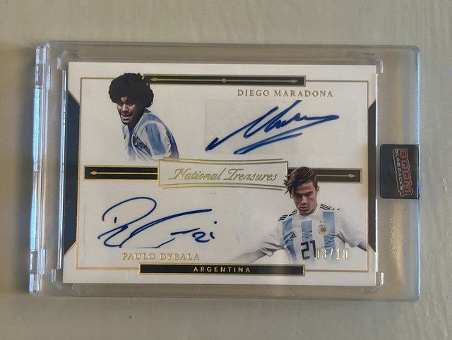 2018 National Treasures Diego Maradona Paulo Dybala Auto 3/10 Argentina
