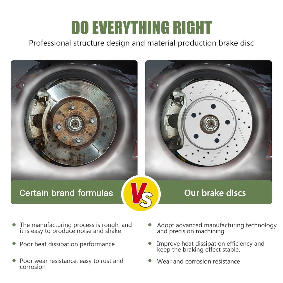 Pastillas de freno rotores delanteros perforados para Ford F-150 1997-2003 Foto 4 de 4