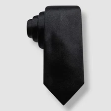 Ryan Seacrest Distinction Men's Black Silk Solid Pointed Neck Tie Size 58x3