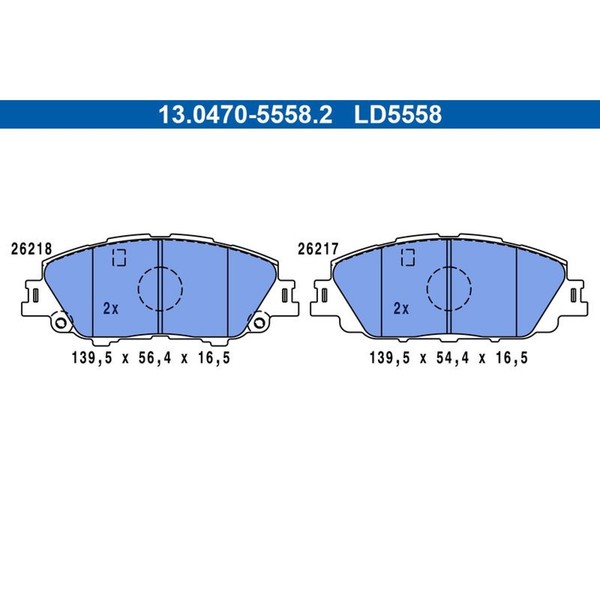 ATE 13.0470-5558.2 Bremsbelagsatz FüR Toyota Prius PHV Yaris Cross W52 MXP-image