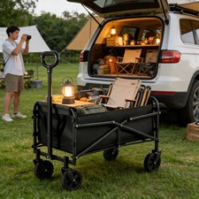 Folding Wagon Pull Along Cart Trolley Garden Camping Festival Beach Trailer