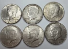 LOT of 6- 1964 US Kennedy Half Dollars 90% Silver  -  Philadelphia/Denver Mints
