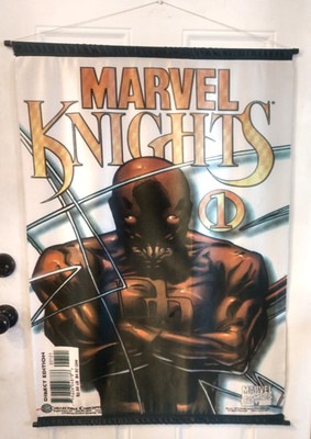 2002 DAREDEVIL MARVEL KNIGHTS POLYSILK WALL HANGER PROMO DISPLAY 27'' X 39'' RARE!