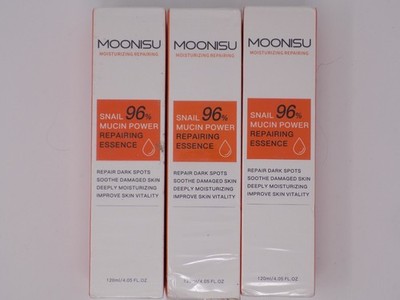 Moonisu 96% Snail Mucin Serum 4.05 Oz LOT OF 3 Dark Spots Moisturizer Exp 11/26