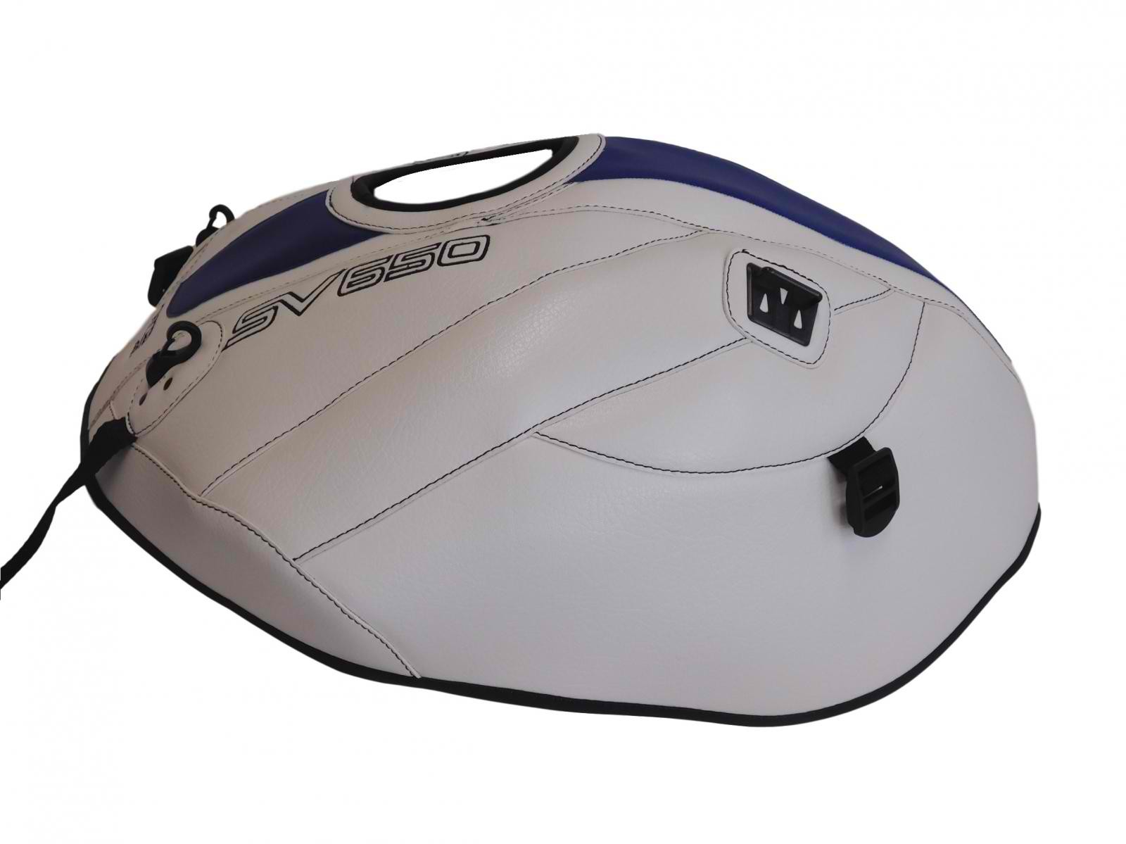 Tapis de réservoir Top Sellerie bleu et blanc pour moto Suzuki SV650 de 2016 à 2018