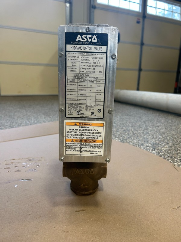 Asco Hydramotor Oil Safety Shut-off Valve, Model H01B252A171
