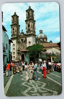 Vintage Postcard of San Agustin Church and Plaza in Taxco, Mexico