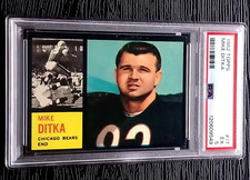 1962 TOPPS MIKE DITKA ROOKIE FOOTBALL CARD #17 *PHENOMENAL* *CENTERED* PSA 5 EX