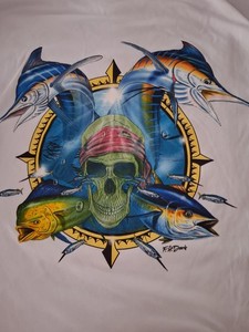 Fishing T-Shirt Men's Small Long Sleeve 