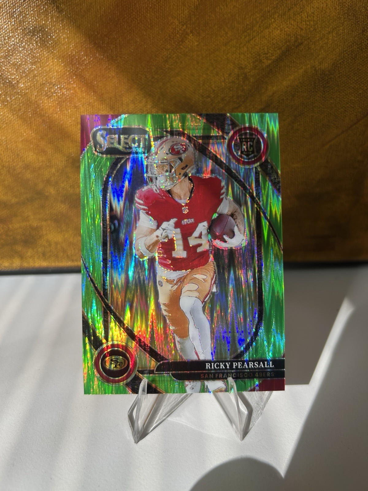 2024 Panini Select - Club Level Ricky Pearsall #285 Neon Green Shock Prizm /499