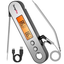 New TempPro TempSwift Rechargeable Digital Meat Thermometer for Cooking 2 Probes