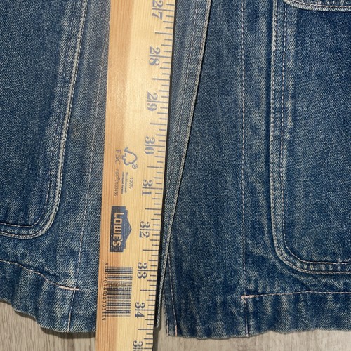 Blue Denim Flannel Lined Vintage Men's EDDIE BAUER Chore Work Jacket Coat M - Picture 7 of 14