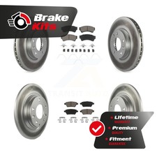 Front Rear Coated Disc Brake Rotor And Ceramic Pad Kit For 2006-2012 Ford Fusion