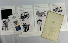 SILVER REED KNITTING MACHINE PUNCHCARDS MYLAR SHEETS Set #2 Patterns #21-30