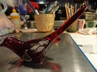 Fenton ruby red hand painted Bird Of Happinness