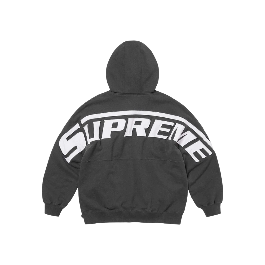Sweat à capuche Supreme enveloppé demi fermeture éclair noir lavé   24SS