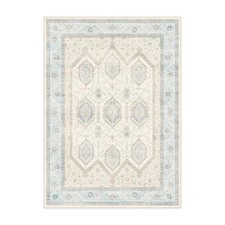 Ruggable 3'x5' Washable Bridgerton Crown Affair Opal Area Rug Ivory/Blue
