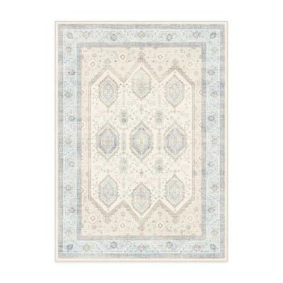 Ruggable 3'x5' Washable Bridgerton Crown Affair Opal Area Rug Ivory/Blue