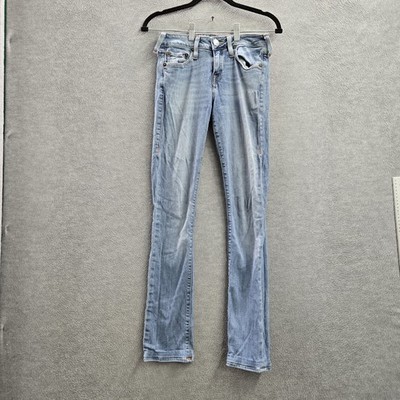 VINTAGE True Religion Women Jeans 26 Light Wash Denim Stacey Straight Slim USA