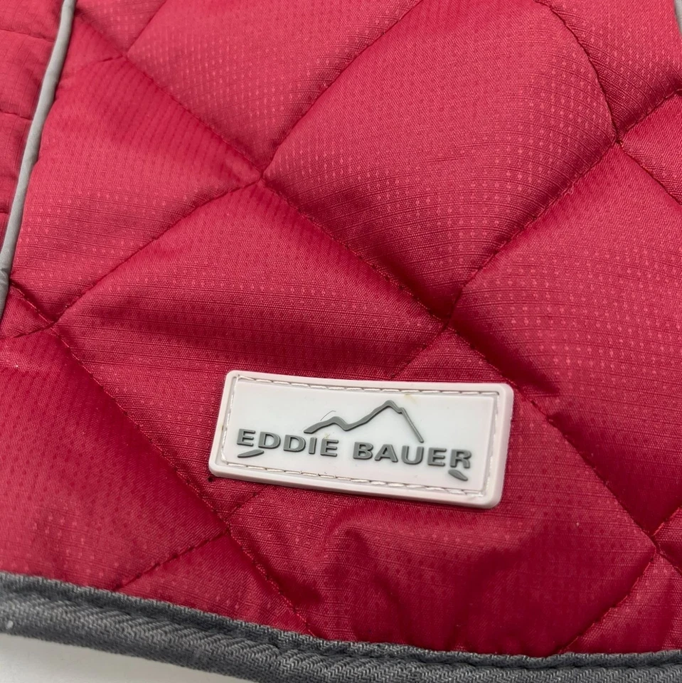 Eddie Bauer Quilted Red Pet Dog Coat Jacket Fleece Lined Warm Puffer Winter - Image 2 of 4