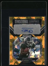 2023 Prizm Draft Picks Jayden Reed Sensational Signatures Gold Ice RC Auto