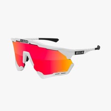 SCICON AEROSHADE XL CYCLING SUNGLASSES -WHITE GLOSS-MULTIMIRROR RED-SCN-PP LENS
