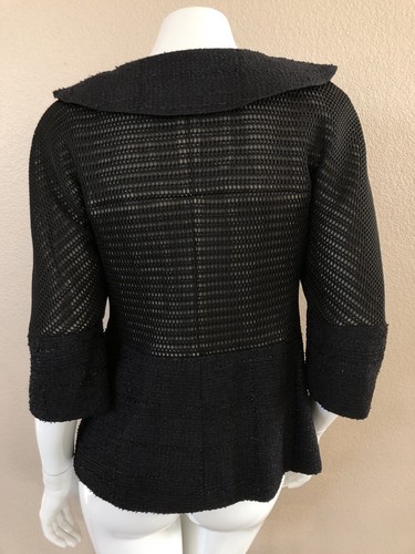 CHANEL 13S BLACK FANTASY TWEED LARGE CC PEARL BUTTON JACKET BLAZER 36 - Picture 12 of 12