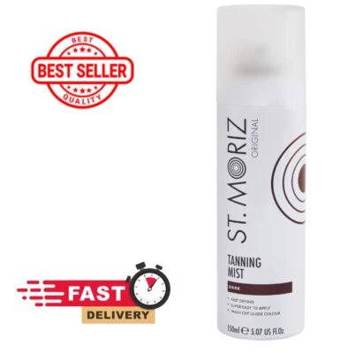 BRANDED St Moriz Original Instant Tanning Mist-Fast Drying Vegan Fake Tan-Dark 150ml