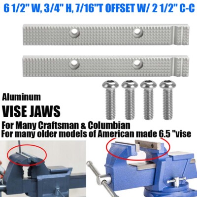 Vise Jaws Fits Many Older USA Models Reversible 6 1/2'' x 3/4'' x7/16''W/2 1/2'' C-C