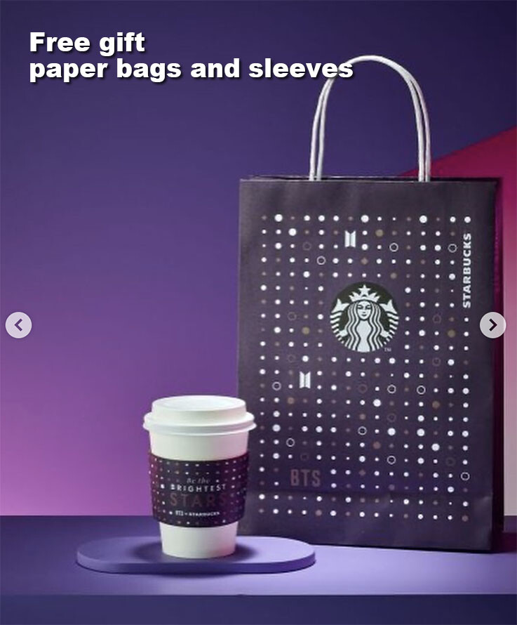 bts BTS スタバ STARBUCKS COFFEE グラス ③ BTS Starbucks Korea collaboration Gold glass 410ml + Gold