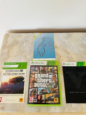 Grand Theft Auto V 5 GTA 5 Xbox 360 mit kompletten Disks, Handbuch & Karte