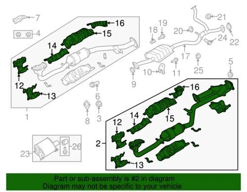 Convertidor y tubo genuino Subaru 44620AC23A Foto 2 de 2
