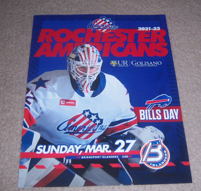 Rare MAT ROBSON Rochester Americans/Amerks AHL Goalie PROGRAM 3/27/22