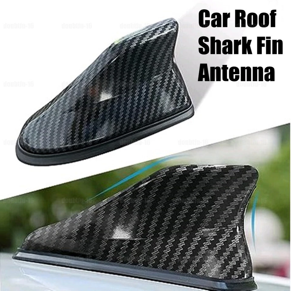 Antena de techo de aleta de tiburón universal antena señal de radio FM/AM decoración cubierta de moldura de coche Foto 3 de 4