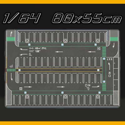 Diorama 1/64 Parking Lot Mat Model Car Scene Display Large Garage